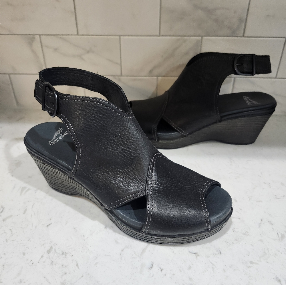 Dansko Vanda peep toe ankle bootie/sandals woman's size 10.5 EU 41